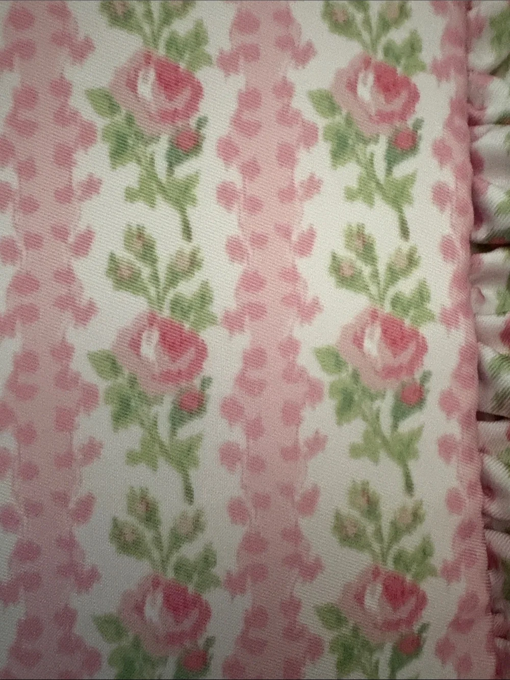 LoveShackFancy Pink Floral Ruffle Cosmetic Pouch